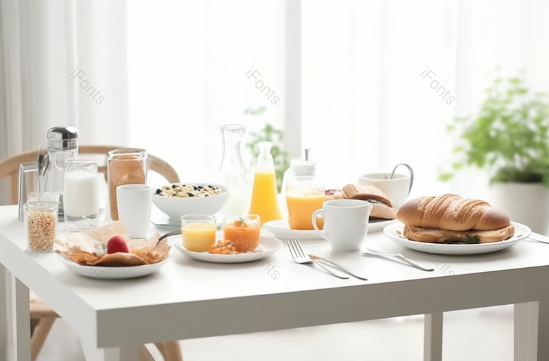 桌子上的丰富早餐美味食物,高清,摄影图,摄影图片,图片大全,摄影图免费下载